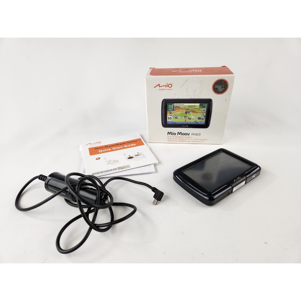 Mio Moov M401 GPS Navigator System Automotive Car Cord And‎ Manual Bundle
